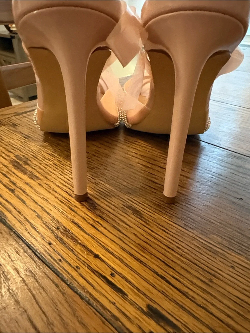 NWOT W SZ 8.5 Journee Collection Neutral  Pointed Toe Jelly Slingback Heels